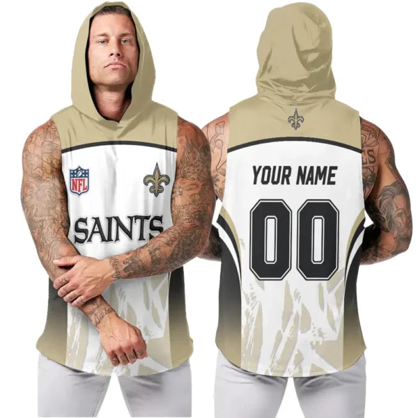 [SPECIAL OFFER] NEW CUSTOMIZED NFL24 NOS NEW ORLEANS SAINTS HOODED TANK TOP