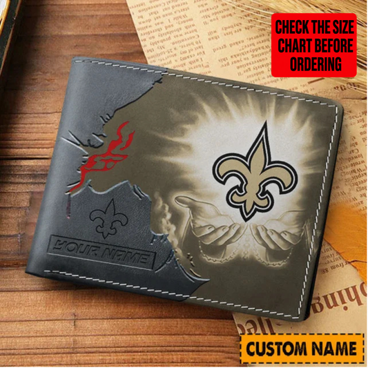 [SPECIAL OFFER] NEW CUSTOMIZED NFL24 NOS NEW ORLEANS SAINTS LEATHER WALLET