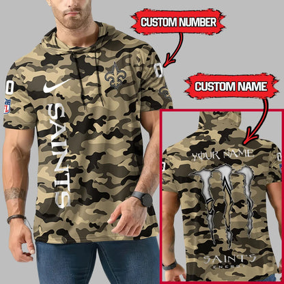 [HOT DEAL] NEW CUSTOMIZED NFL24 NOS NEW ORLEANS SAINTS SHORT SLEEVE HOODIE
