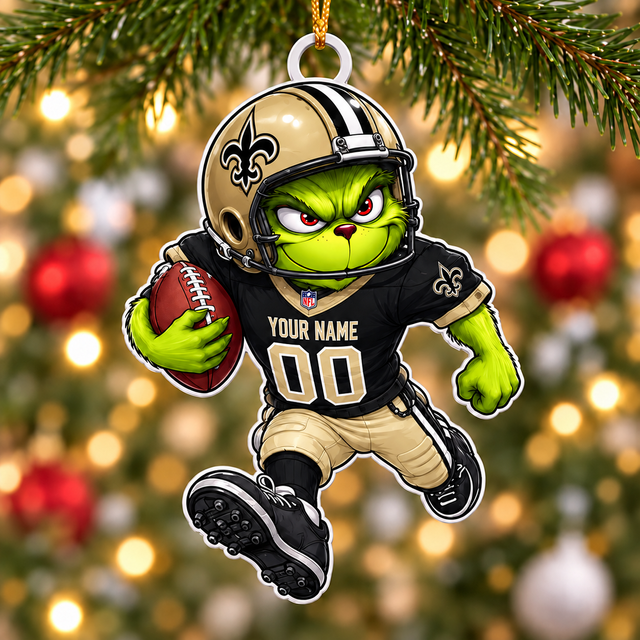 [SPECIAL OFFER] NEW CUSTOMIZED NFL24 NOS NEW ORLEANS SAINTS CHRISTMAS ACRYLIC ORNAMENT