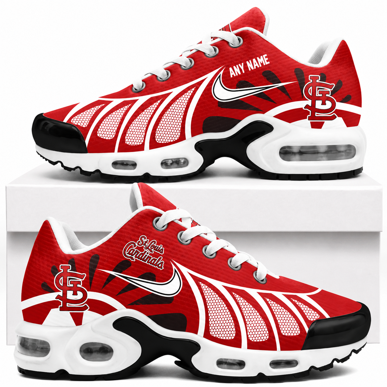 [FLASH SALE] NEW CUSTOMIZED MLB24 SLC ST. LOUIS CARDINALS AIR MAX PLUS SNEAKERS