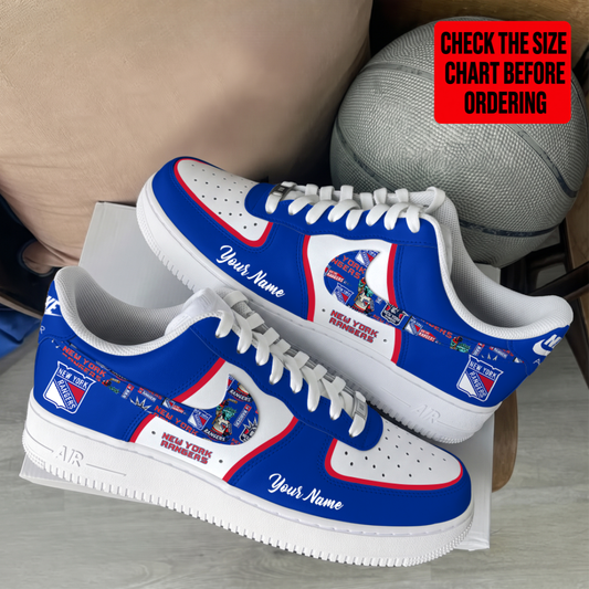 [SUPER SALE] NEW CUSTOMIZED NHL24 NYR NEW YORK RANGERS AF1 SHOES