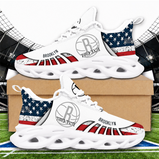 LIMITED EDITION - NEW CUSTOMIZED NBA25 BNE BROOKLYN NETS PREMIUM CLUNKY SNEAKERS
