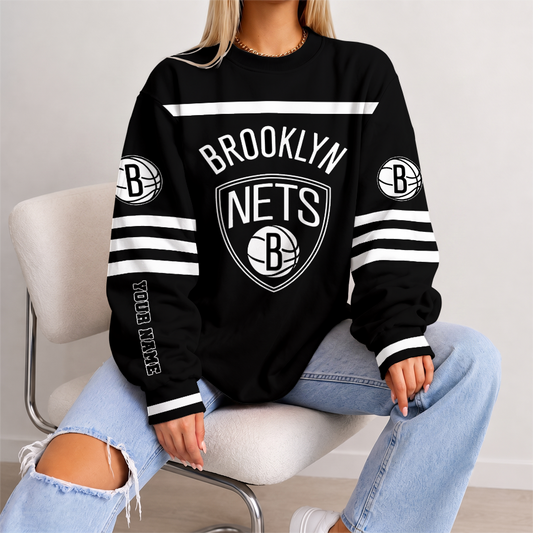 [HOT DEAL] NEW CUSTOMIZED NBA25 BNE BROOKLYN NETS UNISEX SWEATSHIRT