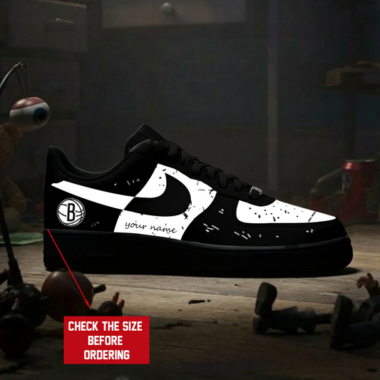[HOT DEAL] NEW CUSTOMIZED NBA25 BNE BROOKLYN NETS AF1 SHOES