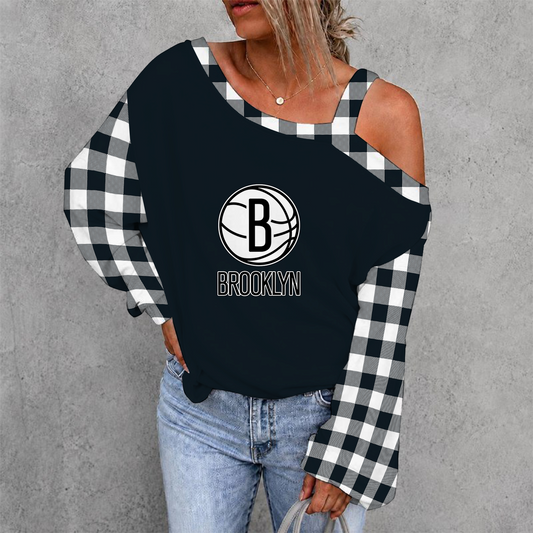 [HOT DEAL] NEW CUSTOMIZED NBA25 BNE BROOKLYN NETS DROP SHOULDER SWEATSHIRT