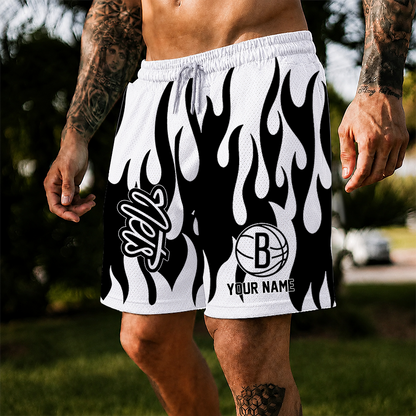 [HOT DEAL] NEW CUSTOMIZED NBA25 BNE BROOKLYN NETS SHORT PANTS