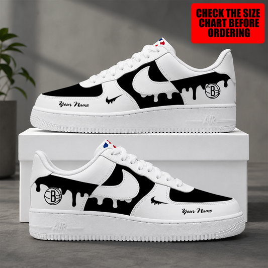 [HOT DEAL] NEW CUSTOMIZED NBA25 BNE BROOKLYN NETS AF1 SHOES
