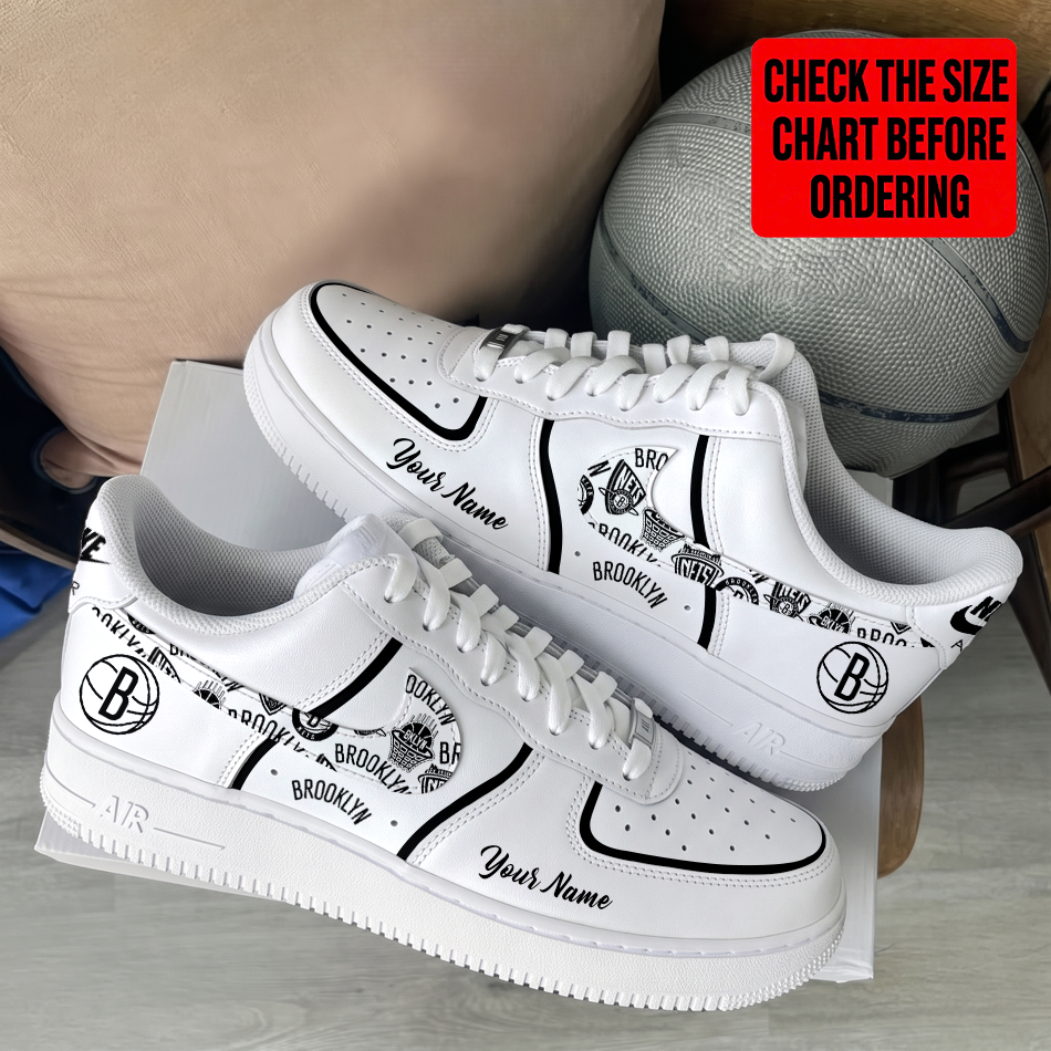 [HOT DEAL] NEW CUSTOMIZED NBA25 BNE BROOKLYN NETS AF1 SHOES
