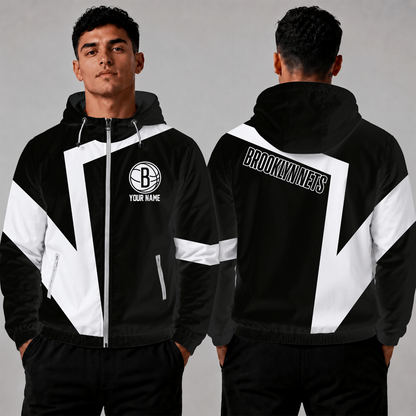 [HOT DEAL] NEW CUSTOMIZED NBA25 BNE BROOKLYN NETS WINDBREAKER JACKET
