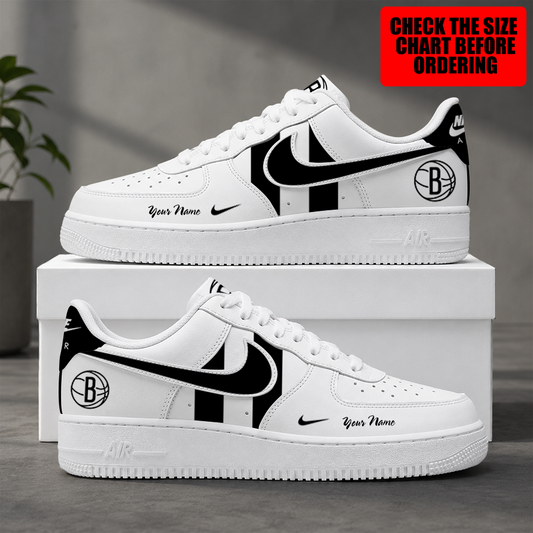 [HOT DEAL] NEW CUSTOMIZED NBA25 BNE BROOKLYN NETS AF1 SHOES