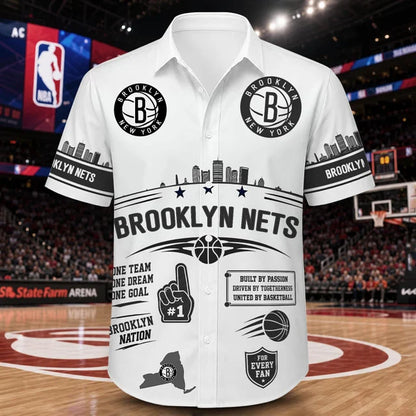 [HOT DEAL] NEW CUSTOMIZED NBA25 BNE BROOKLYN NETS UNISEX HAWAIIAN SHIRT
