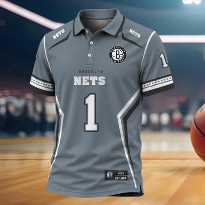 [HOT DEAL] NEW CUSTOMIZED NBA25 BNE BROOKLYN NETS POLO SHIRT