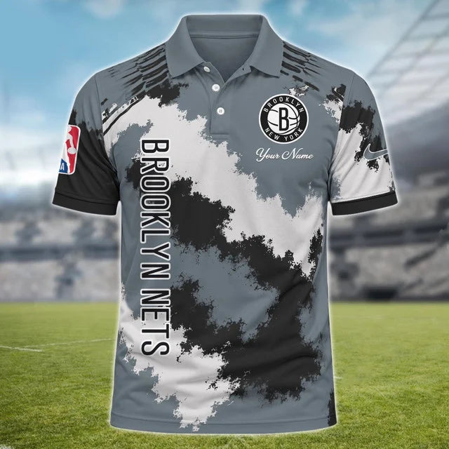 [HOT DEAL] NEW CUSTOMIZED NBA25 BNE BROOKLYN NETS MULTICOLOR POLO SHIRT