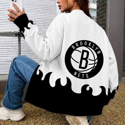 [HOT DEAL] NEW CUSTOMIZED NBA25 BNE BROOKLYN NETS BASEBALL JACKET, SATIN VARSITY JACKET