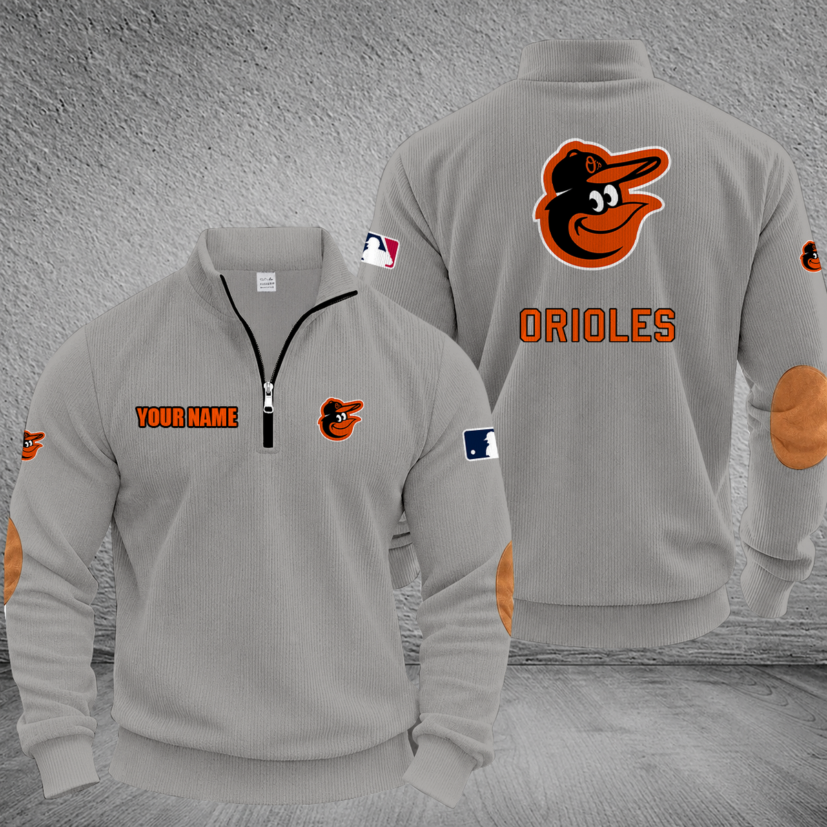 [FLASH SALE] NEW CUSTOMIZED MLB25 BOS BALTIMORE ORIOLES MULTICOLOR STRIPED QUATER ZIP SWEATSHIRT