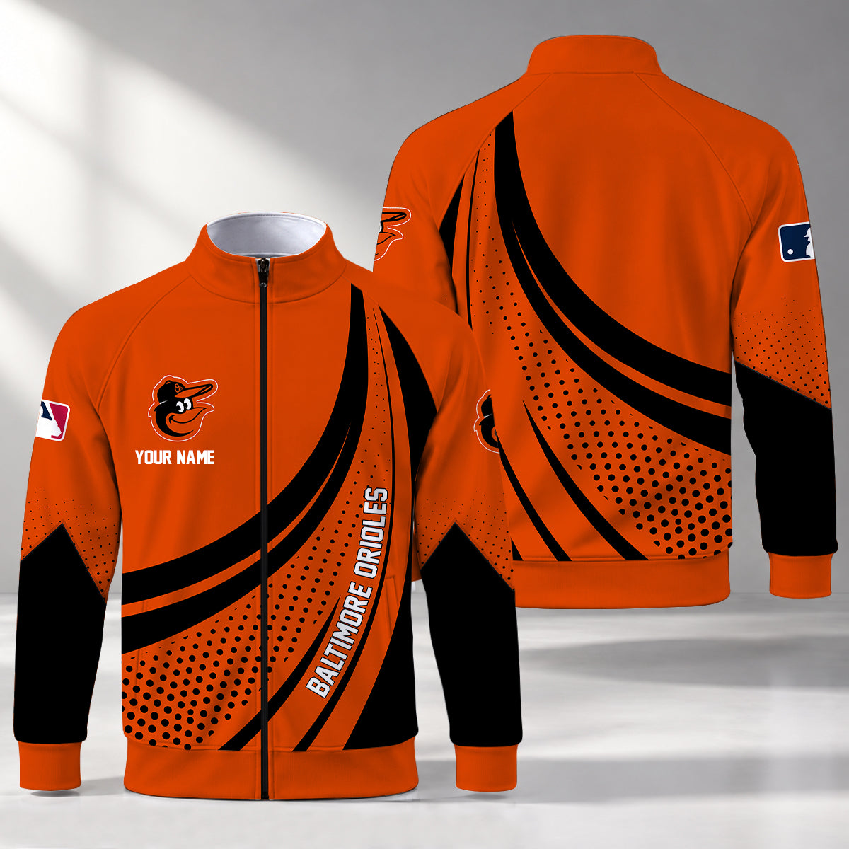 [FLASH SALE] NEW CUSTOMIZED MLB25 BOS BALTIMORE ORIOLES STAND COLLAR JACKET