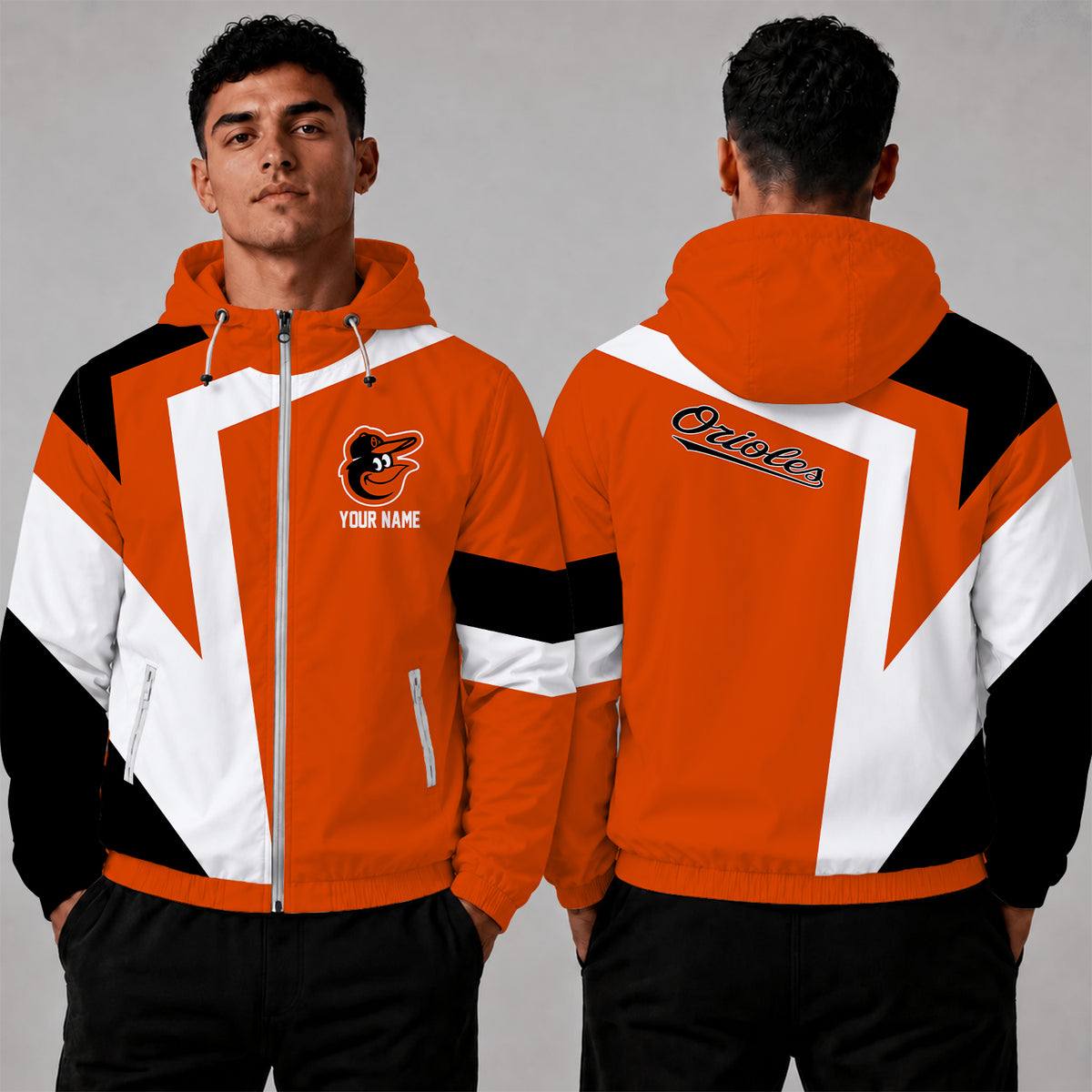 [FLASH SALE] NEW CUSTOMIZED MLB25 BOS BALTIMORE ORIOLES WINDBREAKER JACKET