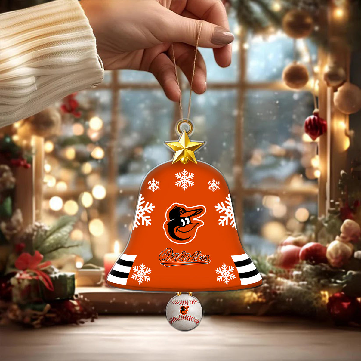 [FLASH SALE] NEW CUSTOMIZED MLB25 BOS BALTIMORE ORIOLES CHRISTMAS ACRYLIC ORNAMENT