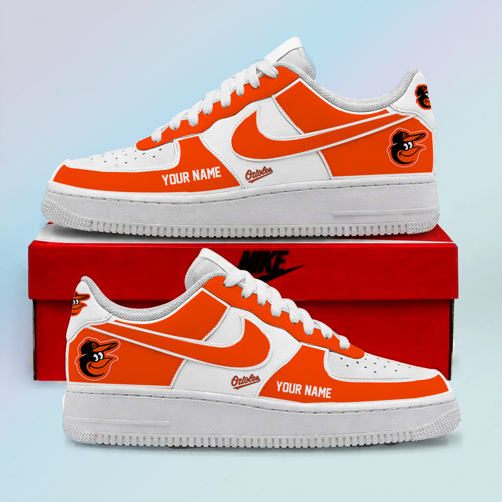 [FLASH SALE] NEW CUSTOMIZED MLB25 BOS BALTIMORE ORIOLES AF1 SHOES