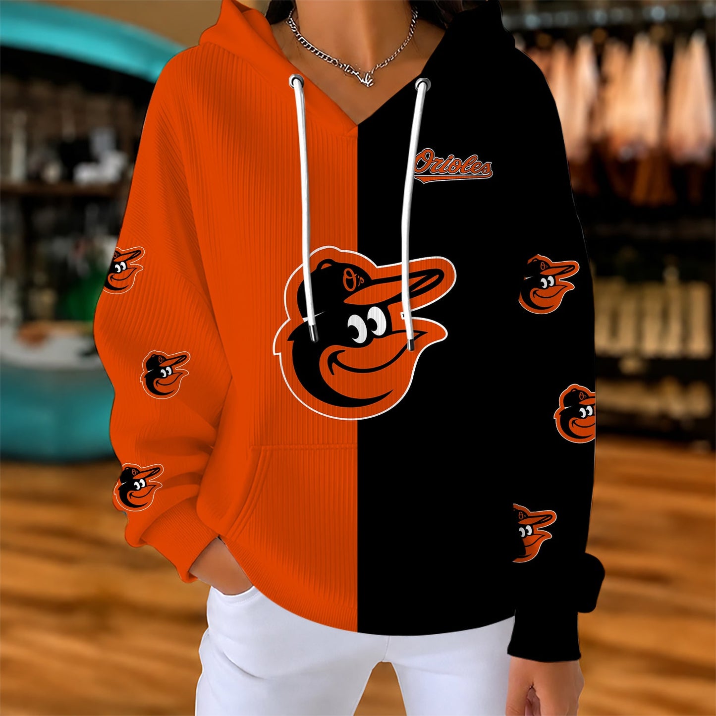 [FLASH SALE] NEW CUSTOMIZED MLB25 BOS BALTIMORE ORIOLES RIBBED HOODIE & SWEATSHIRT
