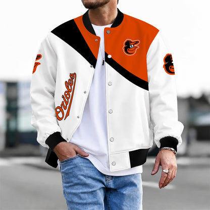 [FLASH SALE] NEW CUSTOMIZED MLB25 BOS BALTIMORE ORIOLES SATIN VARSITY & BASEBALL JACKET