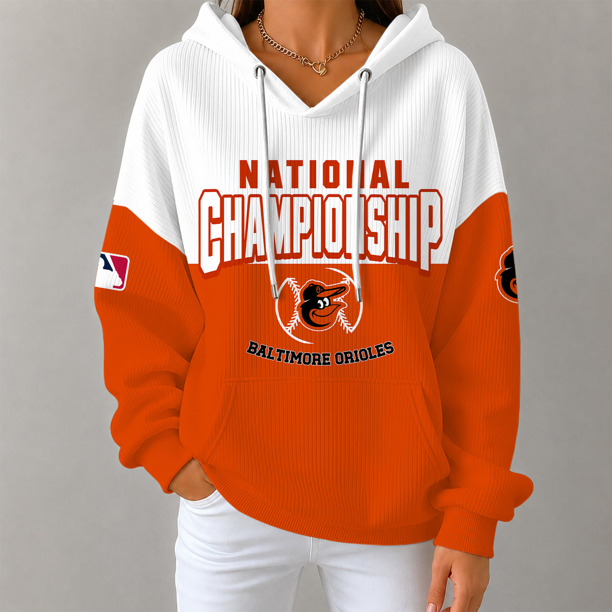 [FLASH SALE] NEW CUSTOMIZED MLB25 BOS BALTIMORE ORIOLES RIBBED HOODIE & SWEATSHIRT