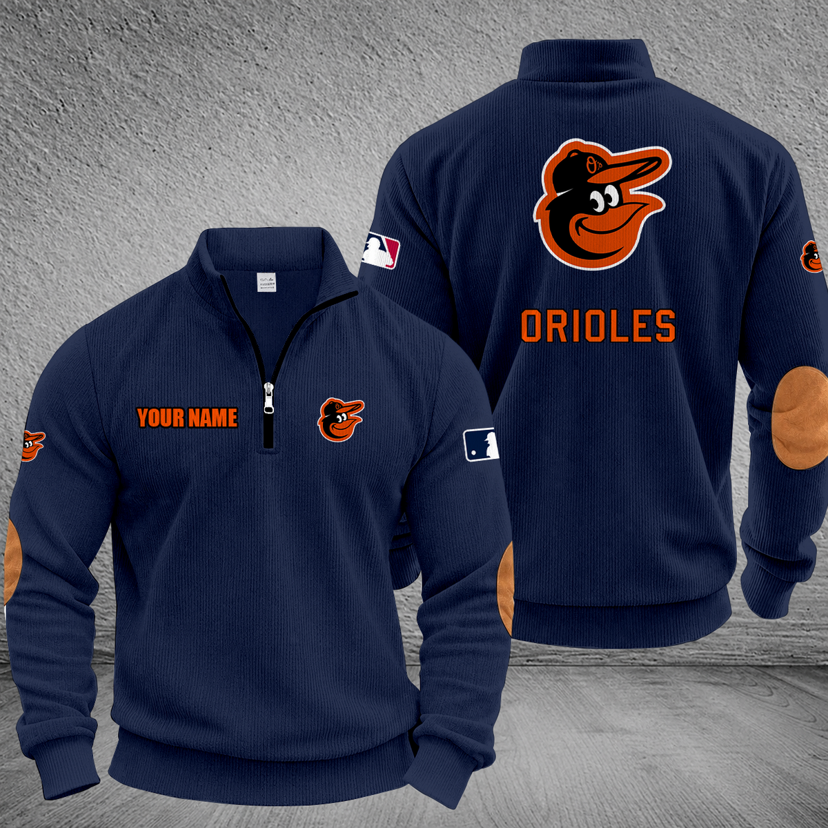 [FLASH SALE] NEW CUSTOMIZED MLB25 BOS BALTIMORE ORIOLES MULTICOLOR STRIPED QUATER ZIP SWEATSHIRT