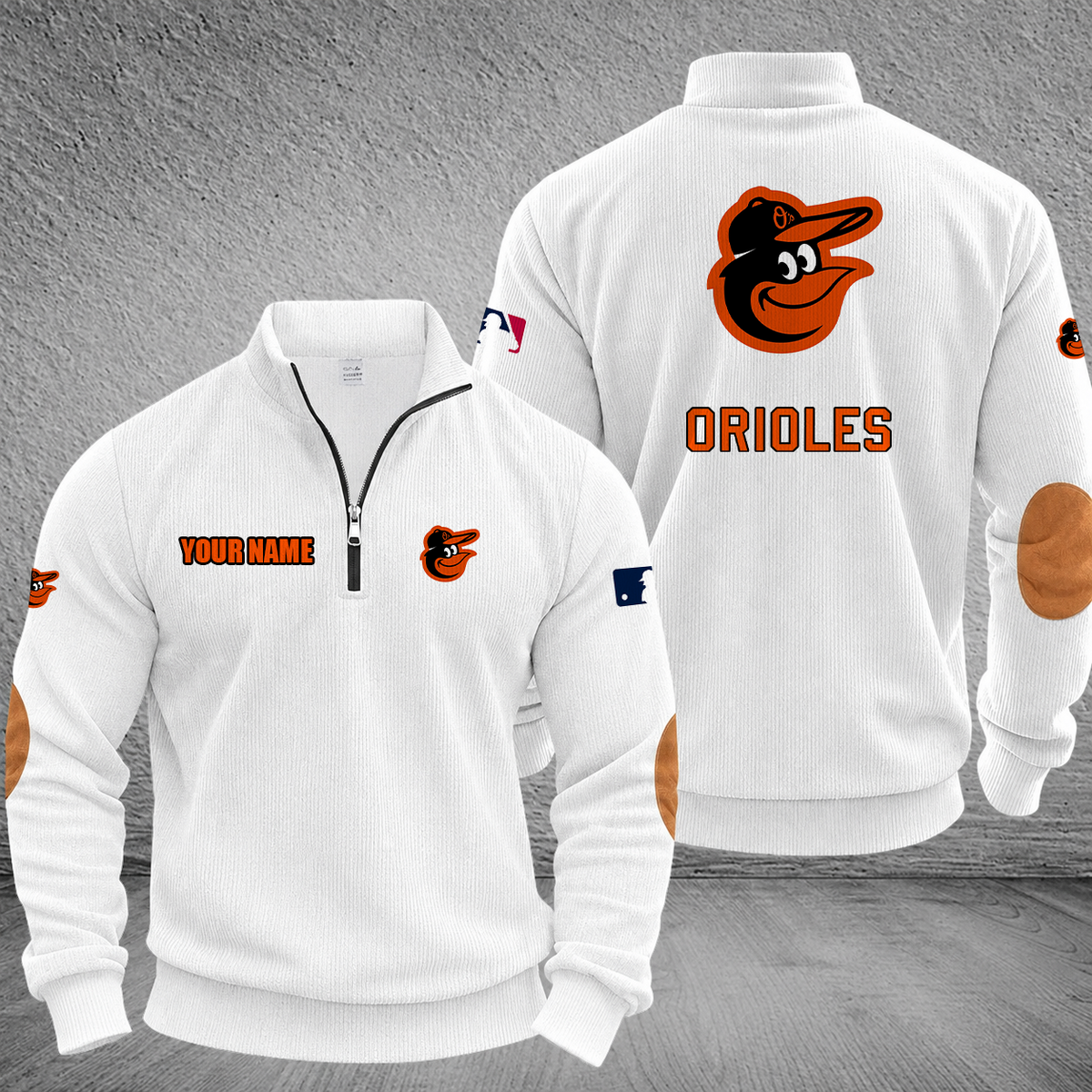 [FLASH SALE] NEW CUSTOMIZED MLB25 BOS BALTIMORE ORIOLES MULTICOLOR STRIPED QUATER ZIP SWEATSHIRT