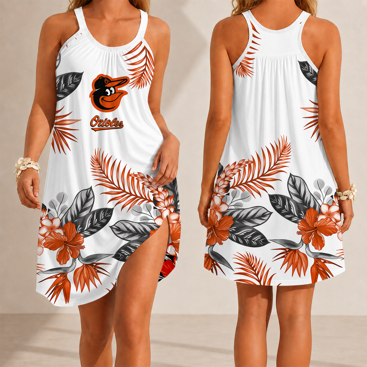 [FLASH SALE] NEW CUSTOMIZED MLB25 BOS BALTIMORE ORIOLES CAMISOLE DRESS
