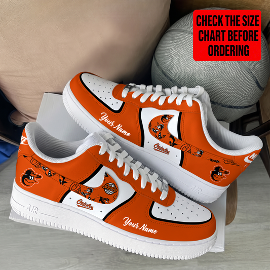 [FLASH SALE] NEW CUSTOMIZED MLB25 BOS BALTIMORE ORIOLES AF1 SHOES