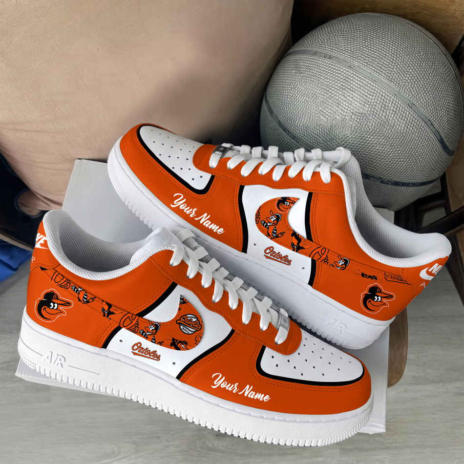 [FLASH SALE] NEW CUSTOMIZED MLB25 BOS BALTIMORE ORIOLES AF1 SHOES