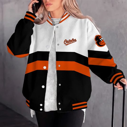 [FLASH SALE] NEW CUSTOMIZED MLB25 BOS BALTIMORE ORIOLES SATIN VARSITY & BASEBALL JACKET