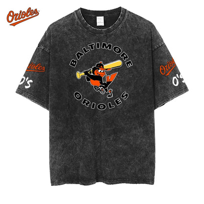 [FLASH SALE] NEW CUSTOMIZED MLB25 BOS BALTIMORE ORIOLES MULTICOLOR WASHED TEE