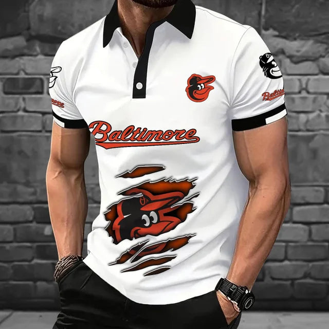 [FLASH SALE] NEW CUSTOMIZED MLB25 BOS BALTIMORE ORIOLES POLO SHIRT