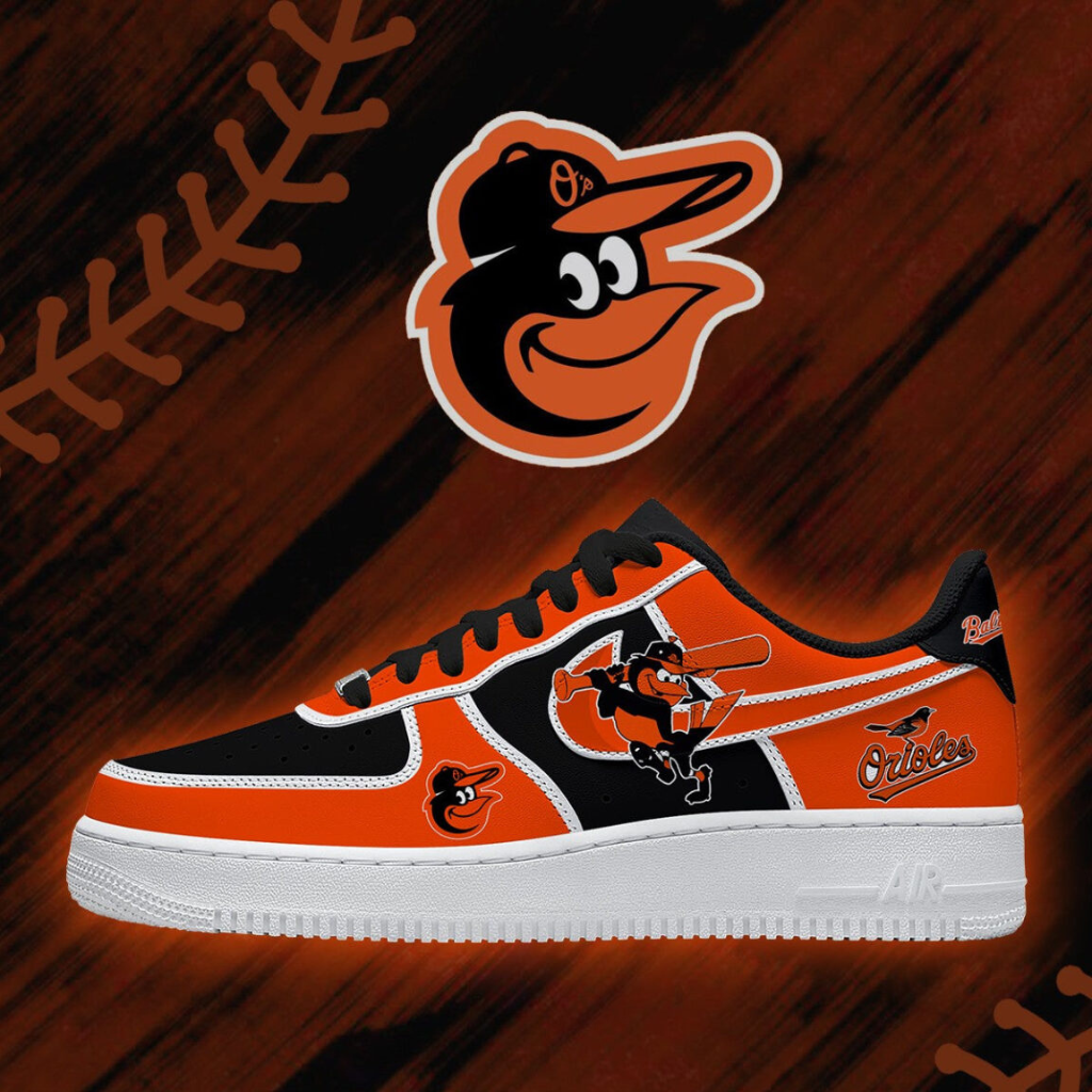 [FLASH SALE] NEW CUSTOMIZED MLB25 BOS BALTIMORE ORIOLES AF1 SHOES