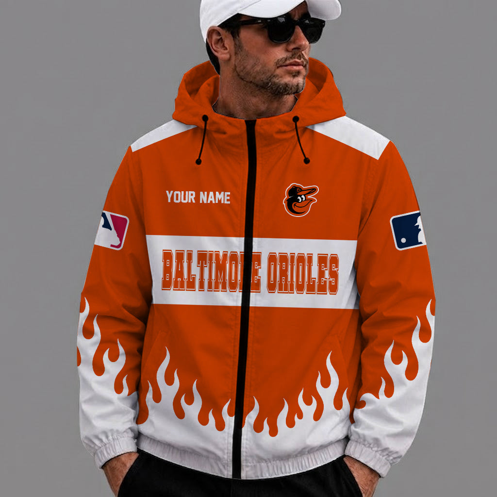 [FLASH SALE] NEW CUSTOMIZED MLB25 BOS BALTIMORE ORIOLES WINDBREAKER JACKET