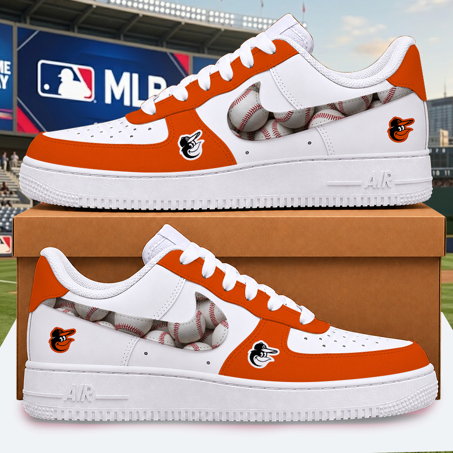 [FLASH SALE] NEW CUSTOMIZED MLB25 BOS BALTIMORE ORIOLES AF1 SHOES