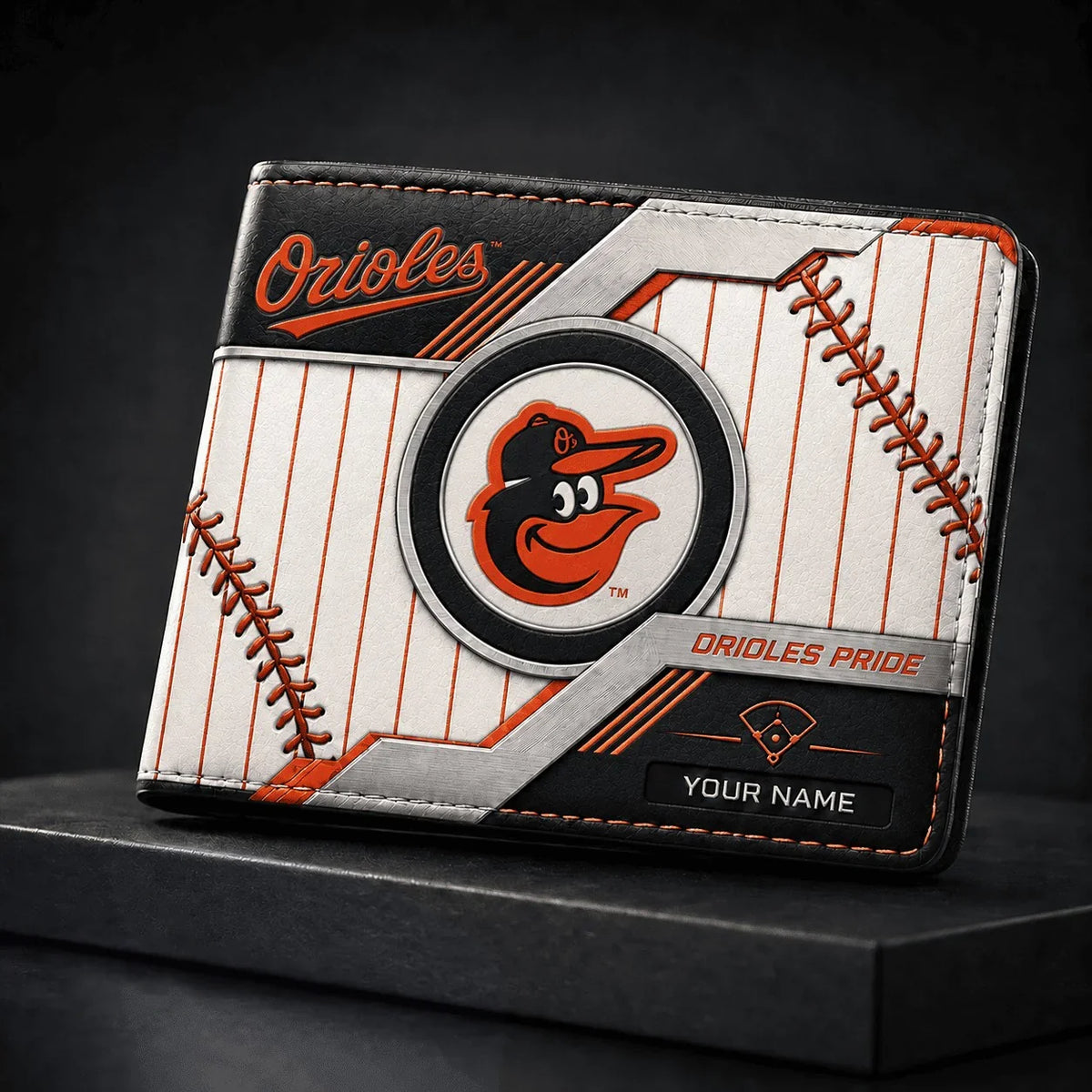 [FLASH SALE] NEW CUSTOMIZED MLB25 BOS BALTIMORE ORIOLES LEATHER WALLET