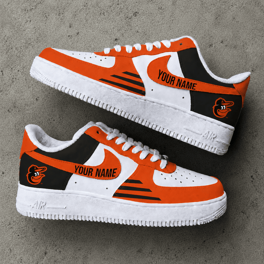 [FLASH SALE] NEW CUSTOMIZED MLB25 BOS BALTIMORE ORIOLES AF1 SHOES