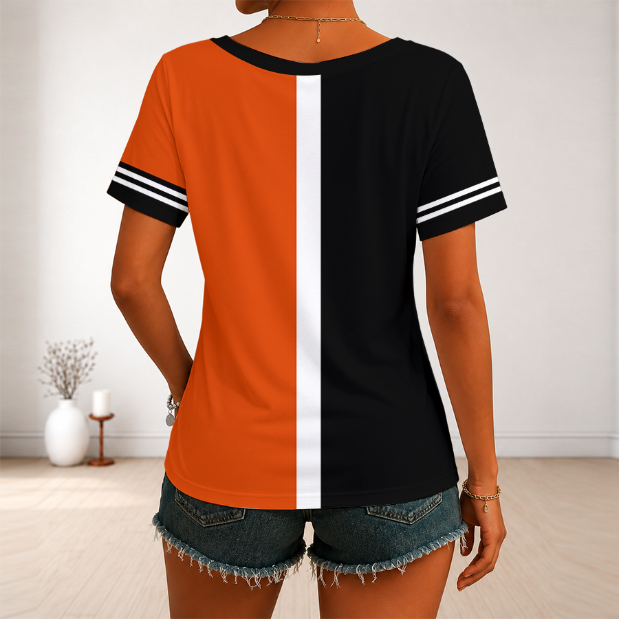 [FLASH SALE] NEW CUSTOMIZED MLB25 BOS BALTIMORE ORIOLES V-NECK FEMALE SHIRT