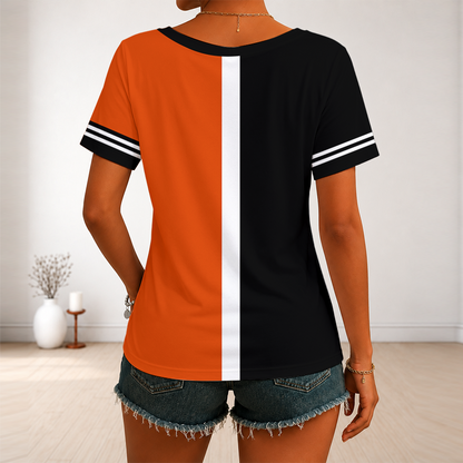 [FLASH SALE] NEW CUSTOMIZED MLB25 BOS BALTIMORE ORIOLES V-NECK FEMALE SHIRT