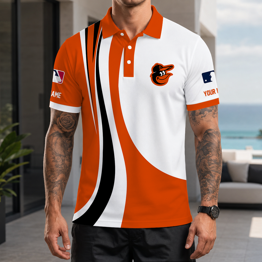 [FLASH SALE] NEW CUSTOMIZED MLB25 BOS BALTIMORE ORIOLES POLO SHIRT