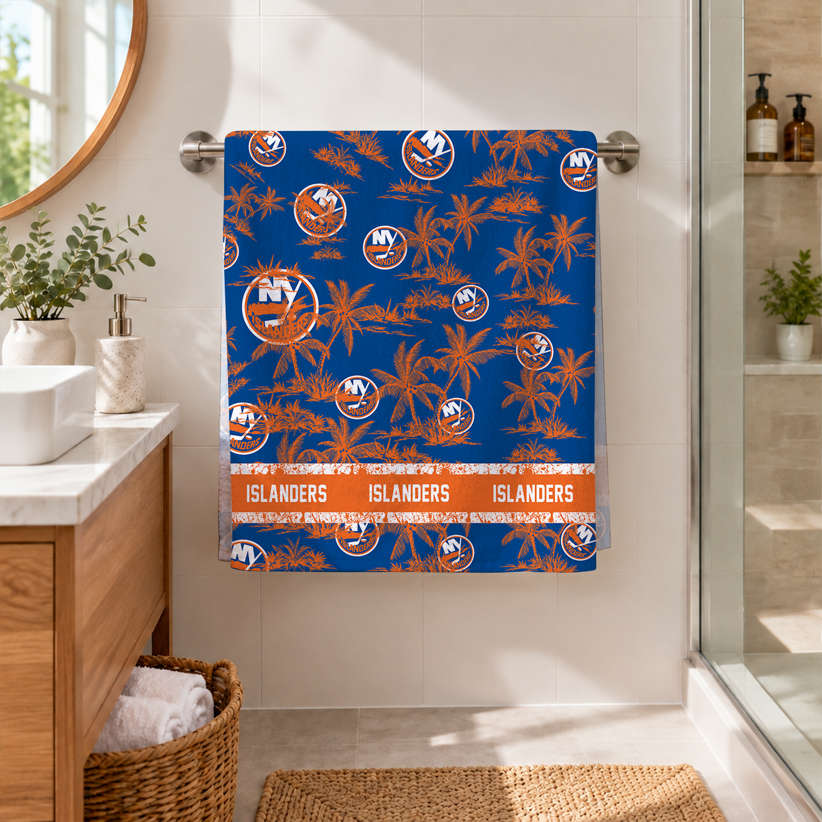 [SUPER SALE] NEW CUSTOMIZED NHL25 NYI NEW YORK ISLANDERS BEACH TOWEL