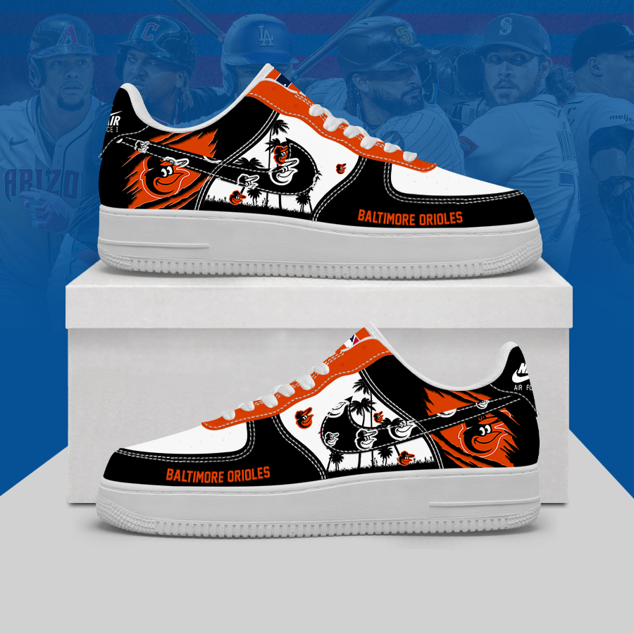 [FLASH SALE] NEW CUSTOMIZED MLB25 BOS BALTIMORE ORIOLES AF1 SHOES