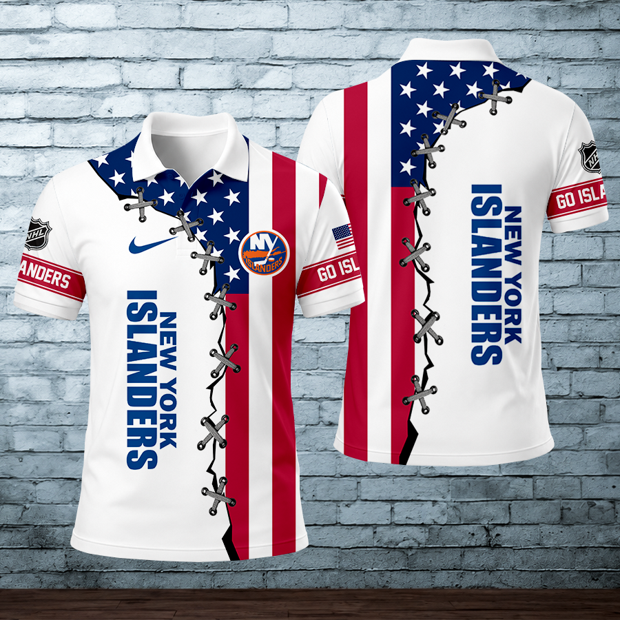 [SUPER SALE] NEW CUSTOMIZED NHL25 NYI NEW YORK ISLANDERS POLO SHIRT
