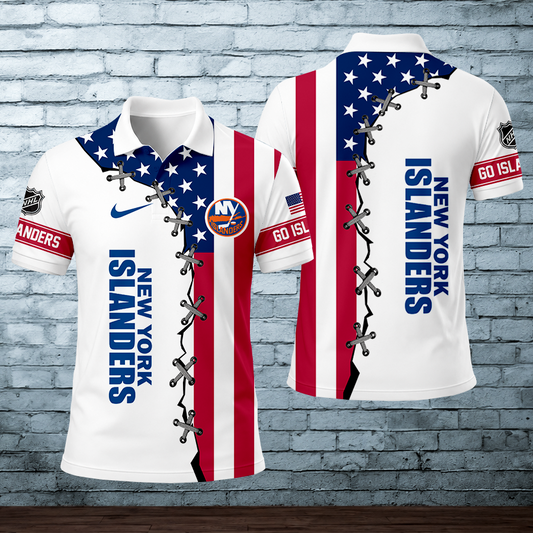 [SUPER SALE] NEW CUSTOMIZED NHL25 NYI NEW YORK ISLANDERS POLO SHIRT