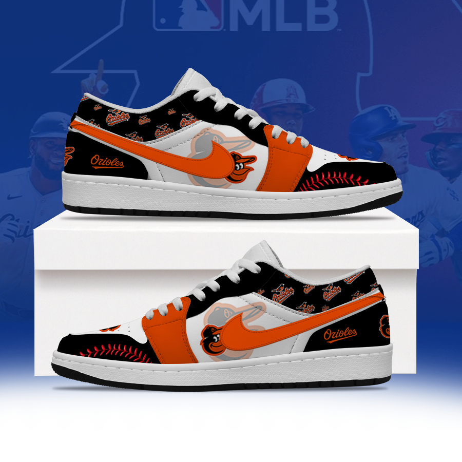[FLASH SALE] NEW CUSTOMIZED MLB25 BOS BALTIMORE ORIOLES AIR JORDAN LOW SHOES