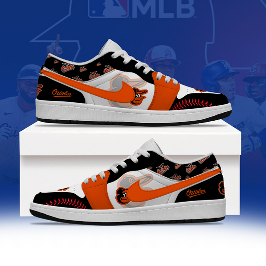 [FLASH SALE] NEW CUSTOMIZED MLB25 BOS BALTIMORE ORIOLES AIR JORDAN LOW SHOES