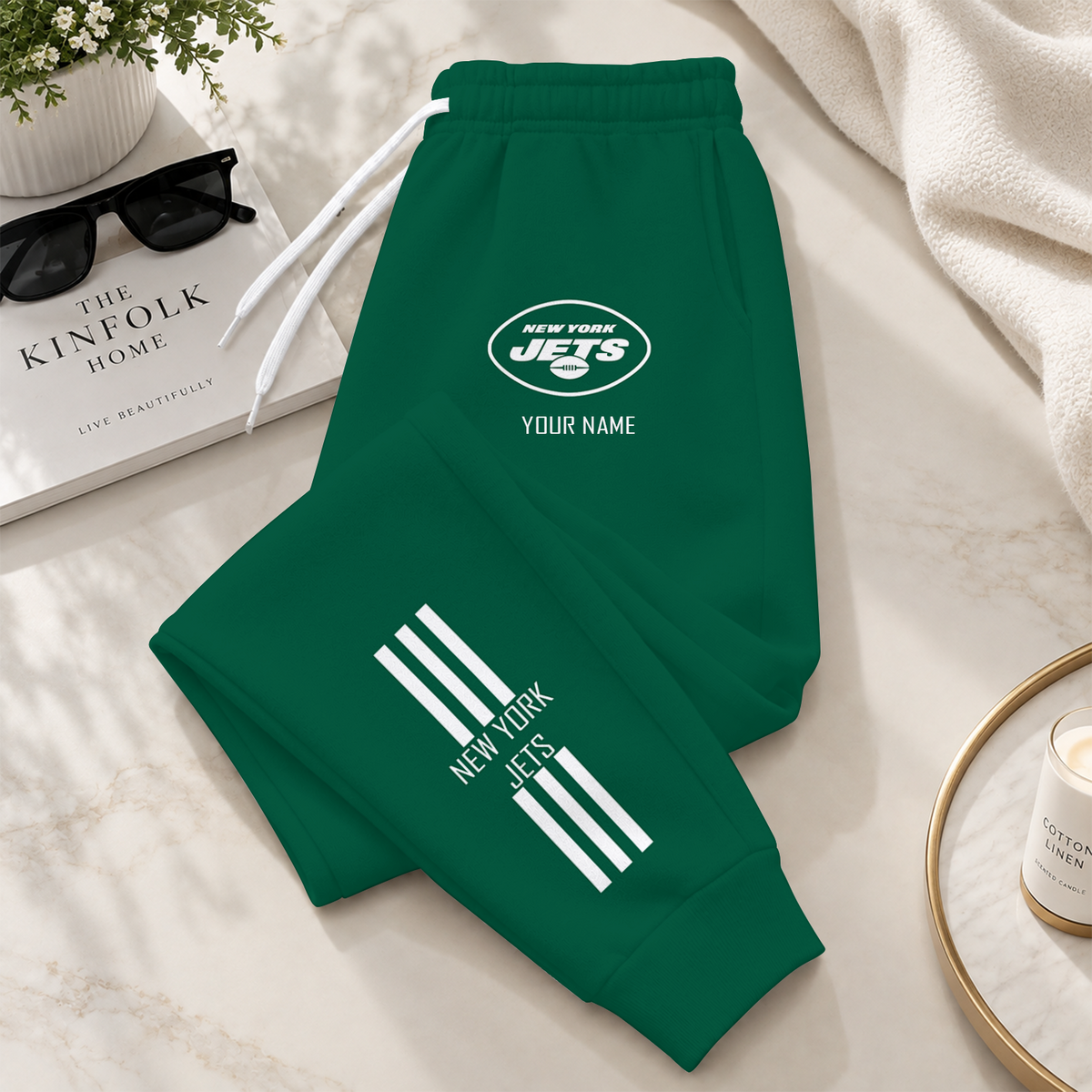 [SPECIAL OFFER] NEW CUSTOMIZED NFL25 NYJ NEW YORK JETS SWEATPANTS